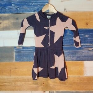 Mini Boden Star Knit Dress 3-4 Y pink purple